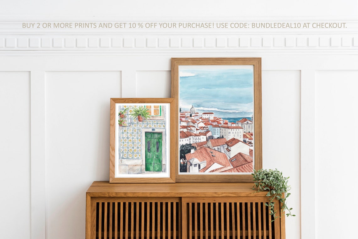 Lisbon Art Print Portugal Poster Portuguese Gifts Lisbon Wall Decor Lisboa Wall Art Europe Print Lisbon Cityscape - Image 2