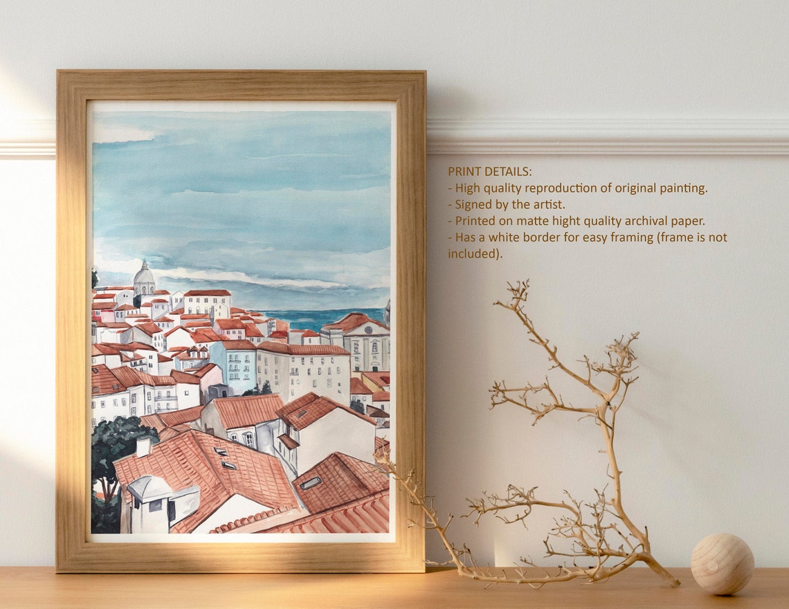 Lisbon Art Print Portugal Poster Portuguese Gifts Lisbon Wall Decor Lisboa Wall Art Europe Print Lisbon Cityscape - Image 4