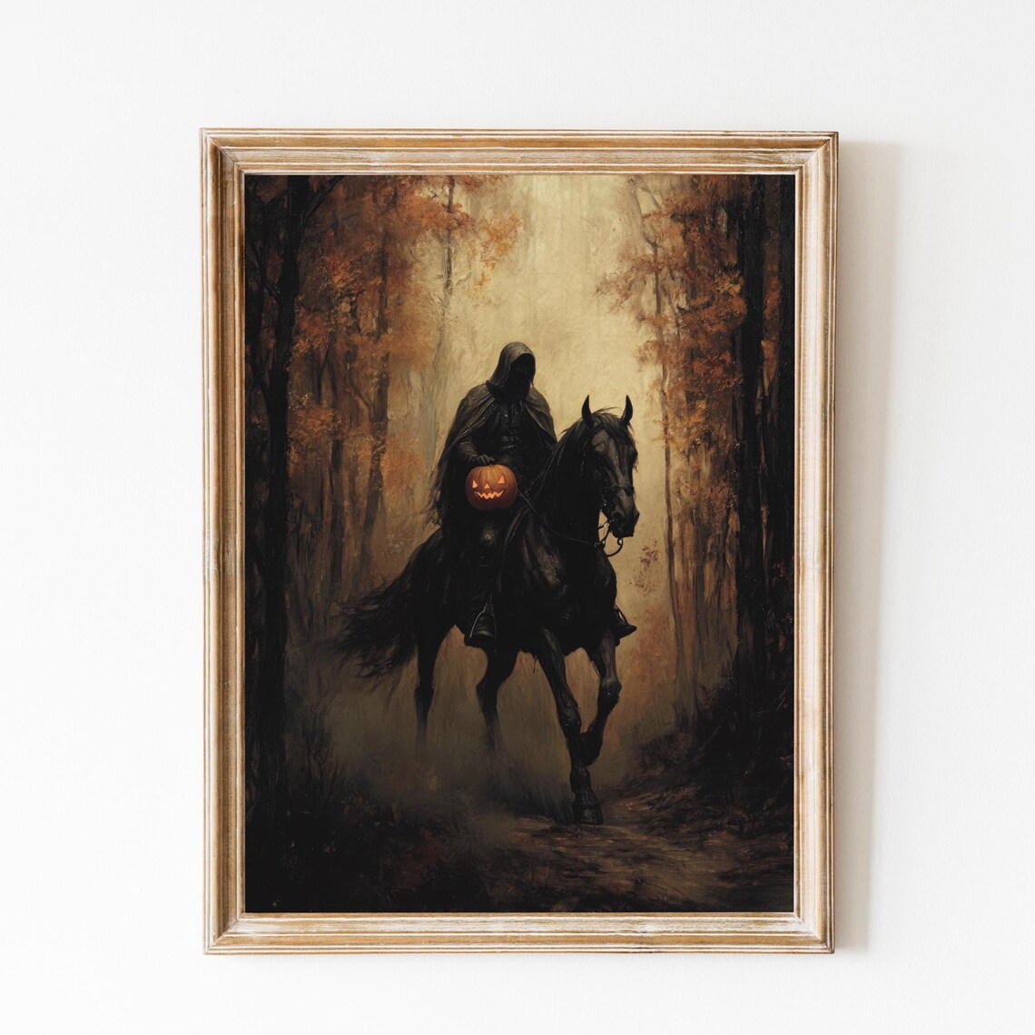 Headless Horseman Halloween Gothic Art Print