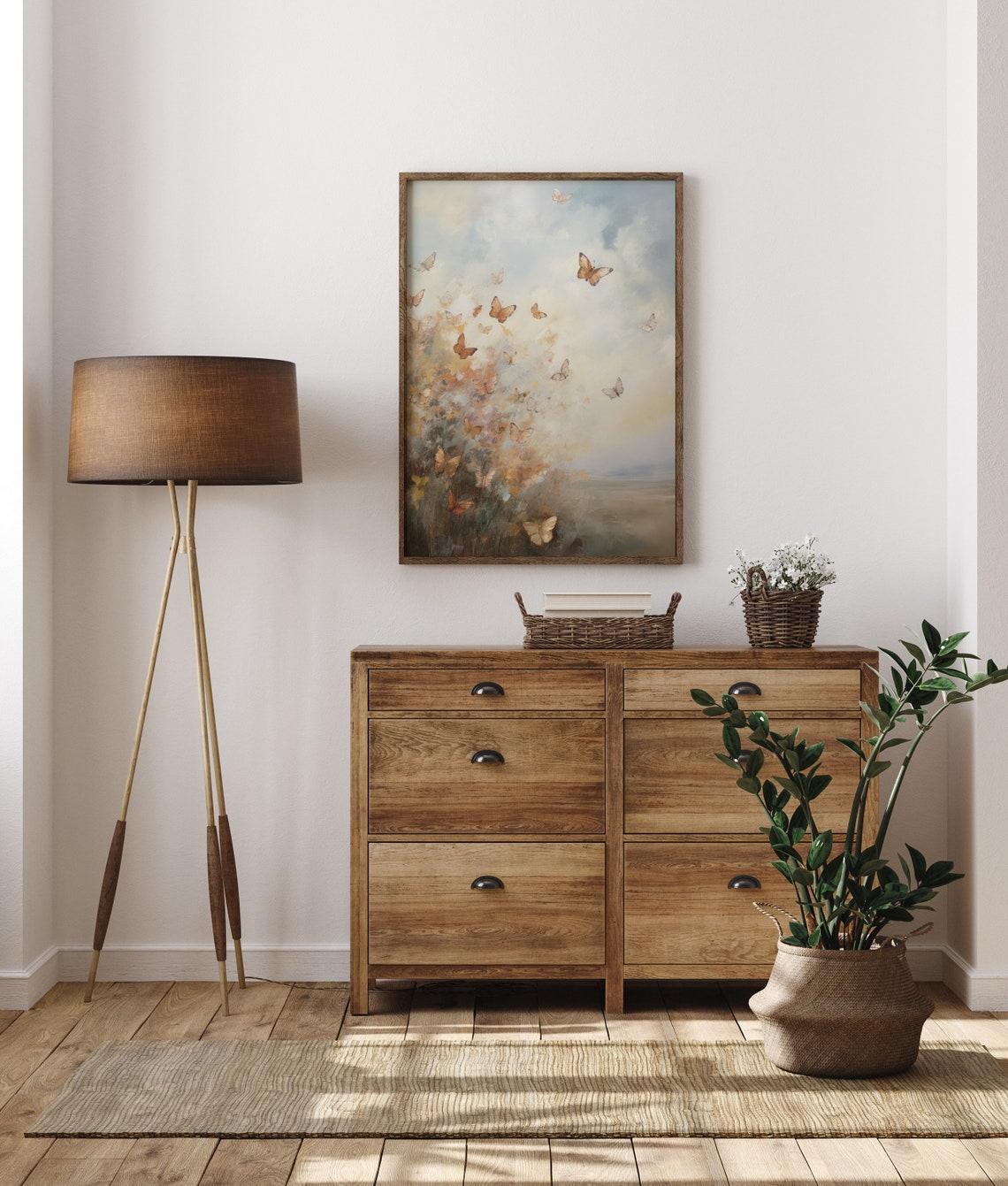 Butterflies Rising Into Soft Sky Vintage Dreamy Nature Poster - Image 5