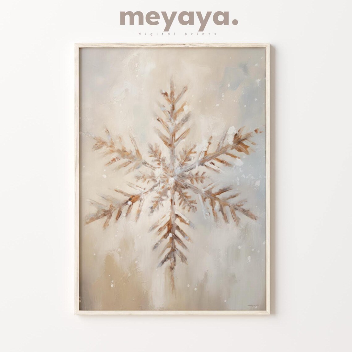 Vintage Snowflake Christmas Art Print, Moody Holiday Decor - Image 4