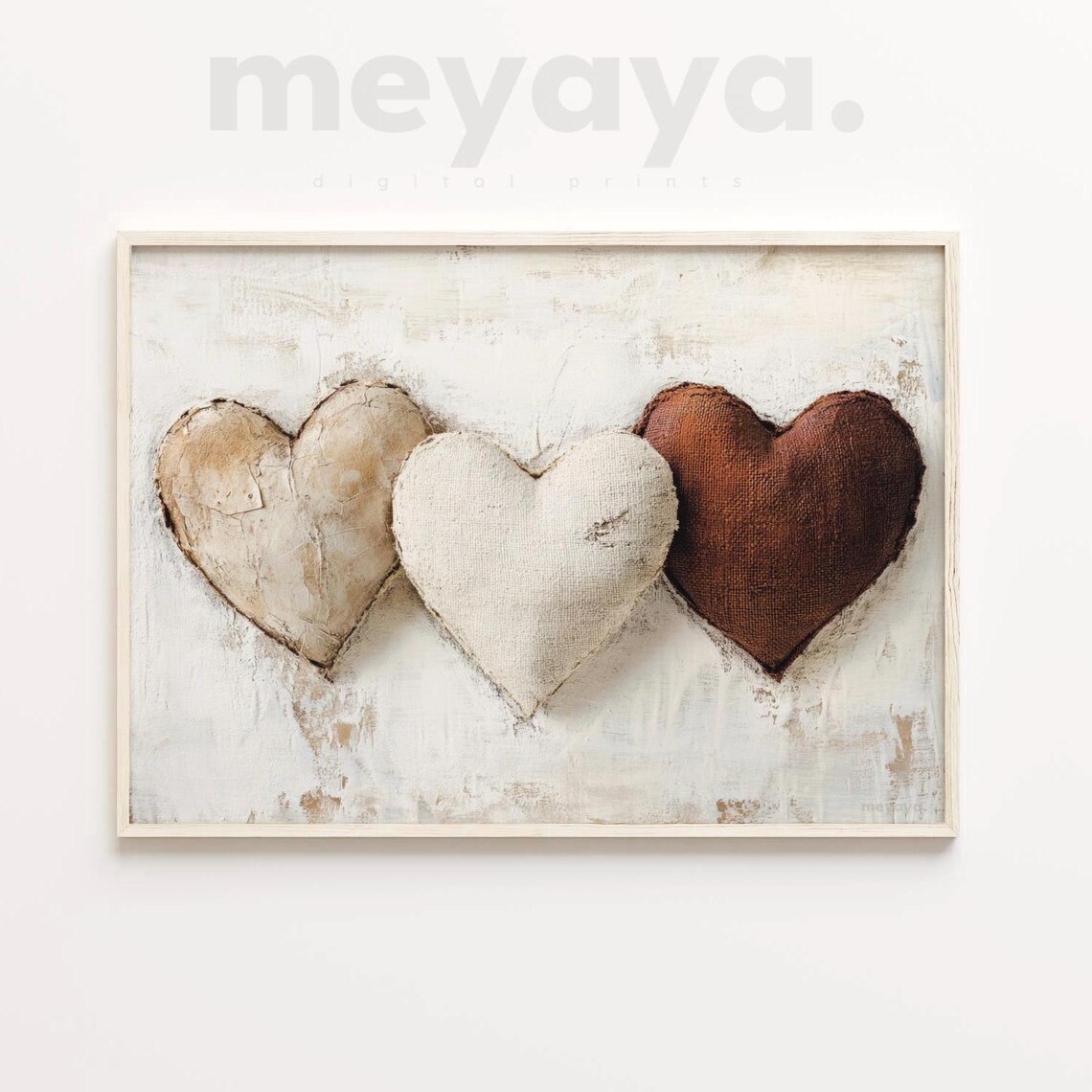 Rustic Valentines Day Family Heart Art Print - Image 3