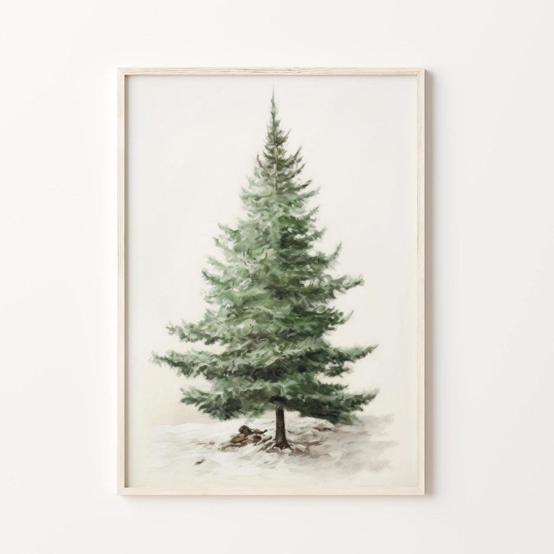 Lone Evergreen Pine Tree Simple Minimalist Winter Christmas Poster - Image 5