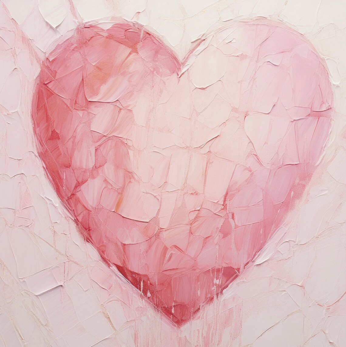 Vintage Pink Heart Art Print, Valentine Love Decor - Image 6