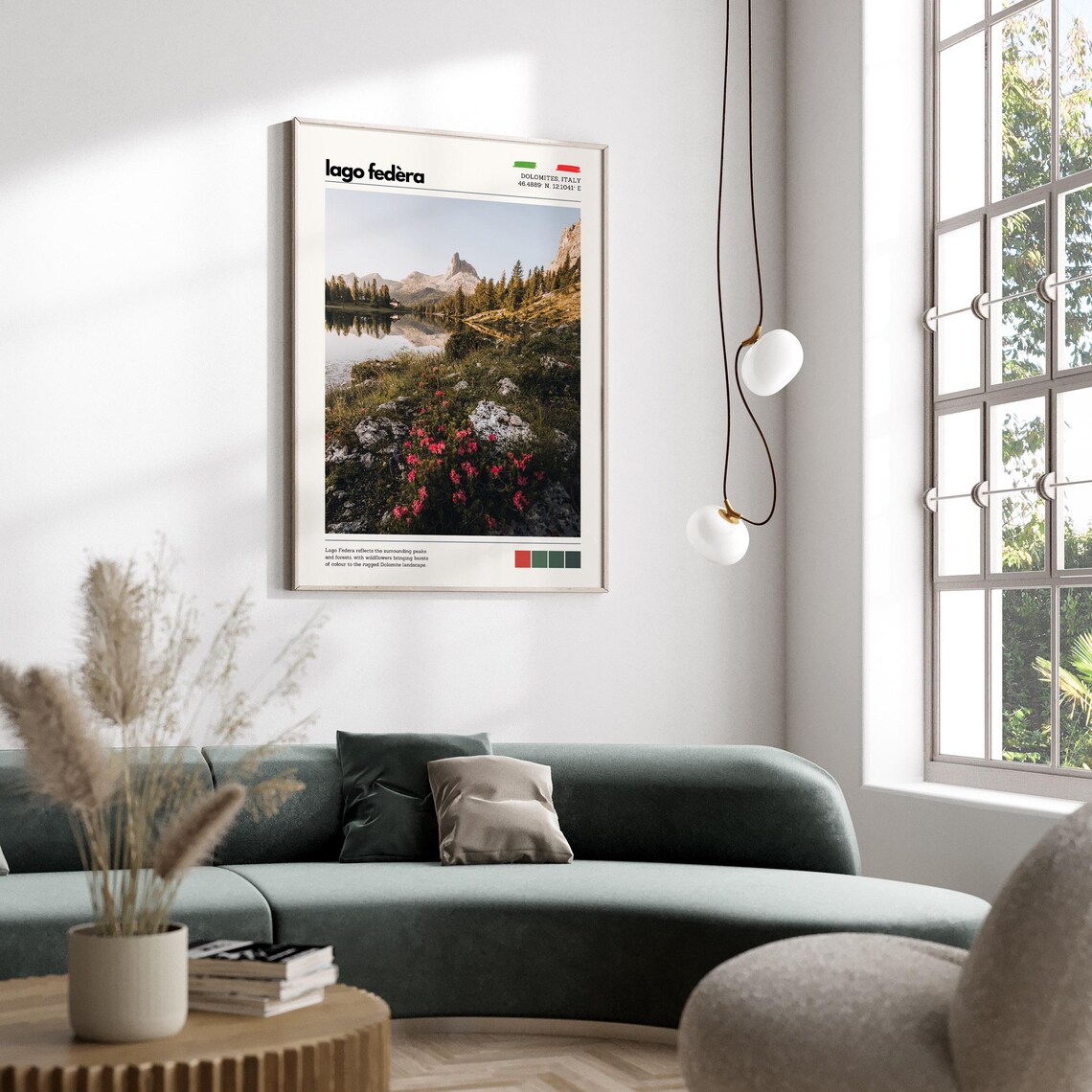Lago Federa Dolomites Italy Alpine Lake Wildflower Travel Poster - Image 4