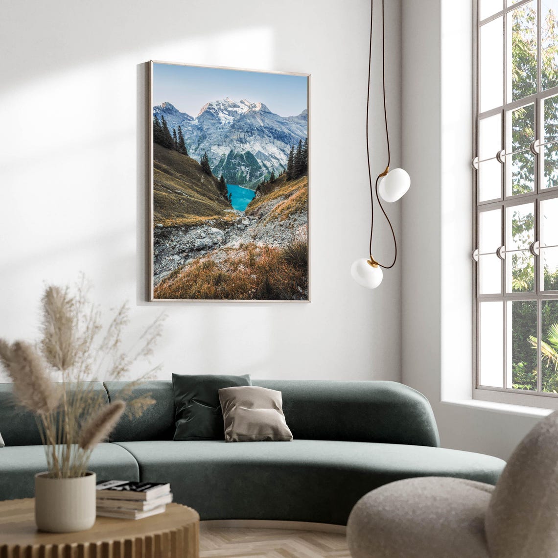 Turquoise Alpine Lake in Valley With Pines Mountain View Poster - Image 2