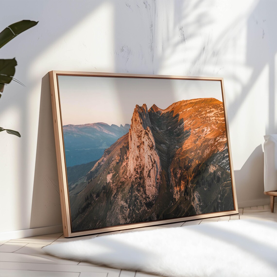 Jagged Alpine Peak at Sunset Alpenglow Mountain Photography Poster - Image 3