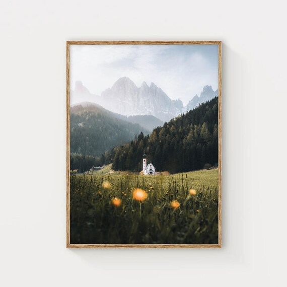 Dolomites Art Print Mountain Photography Print Wall Art Print Gift Idea Nature Poster Art For New Home Living Room Decor