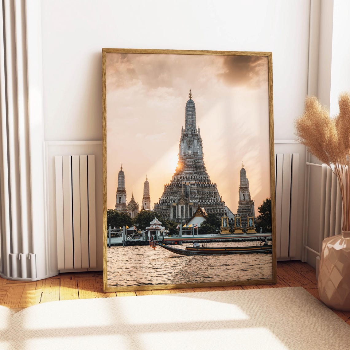 Wat Arun Sunset Bangkok Thailand Riverside Temple River Poster - Image 5