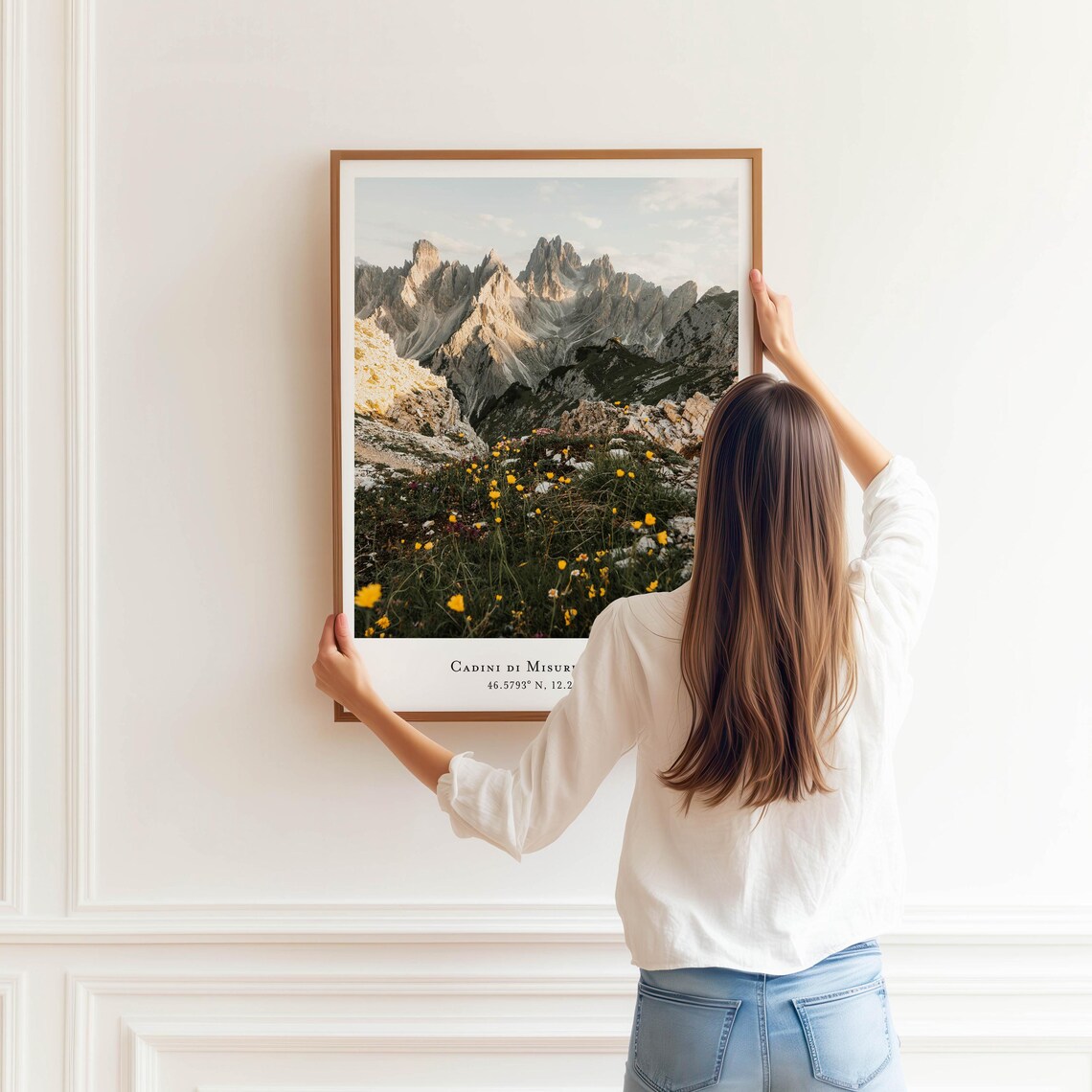 Cadini di Misurina Dolomites Italy Golden Wildflower Peaks Poster - Image 3