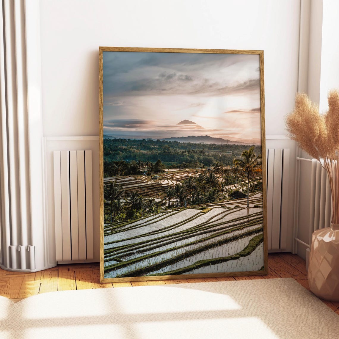 Jatiluwih Rice Terraces Bali Sunrise Volcano View Landscape Poster - Image 4