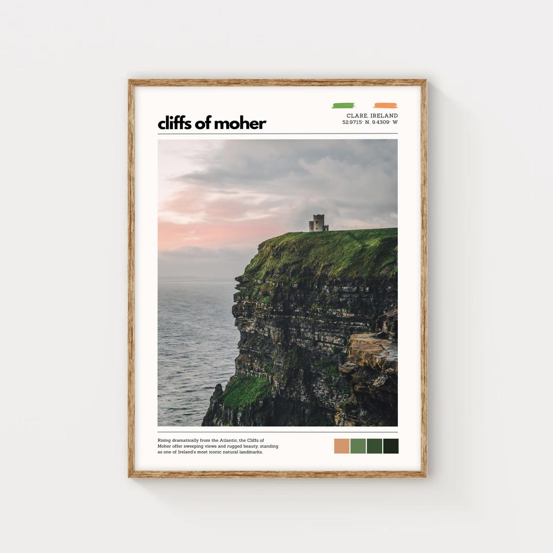 Cliffs Of Moher Ireland Atlantic Coastal Cliffs Sunset Poster