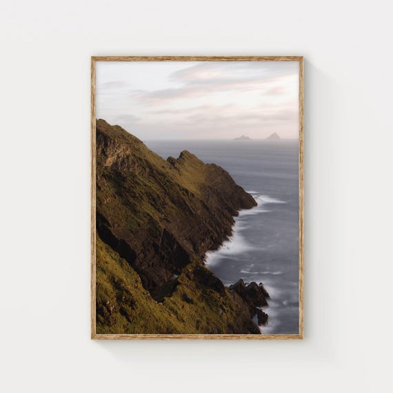 Kerry Cliffs Skellig Islands Ring Of Kerry Ireland Coastal Photography Wall Art Print Irish West Coast Wall Decor Gifts