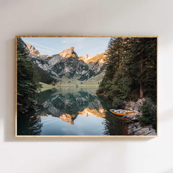 Seealpsee Wall Art Swiss Mountain Lake Print Alpine Landscape Photography Nature Appenzell Wall Decor