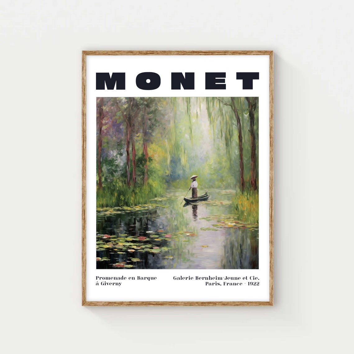 Monet Promenade en Barque Giverny Impressionist Pond Art Poster - Image 5