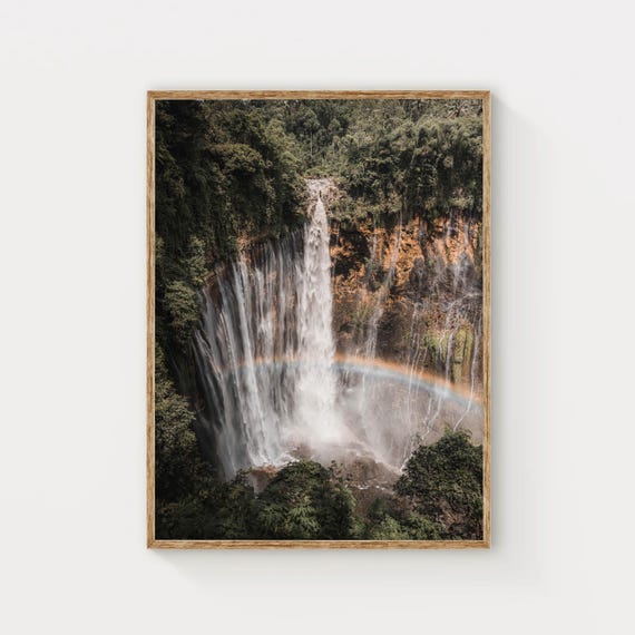 Tumpak Sewu Waterfall Indonesia Travel Poster