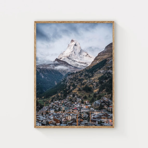 Zermatt Swiss Alps Switzerland Mountain Photography Wall Art Print Living Room Artwork Modern Home Decor Art For New Home