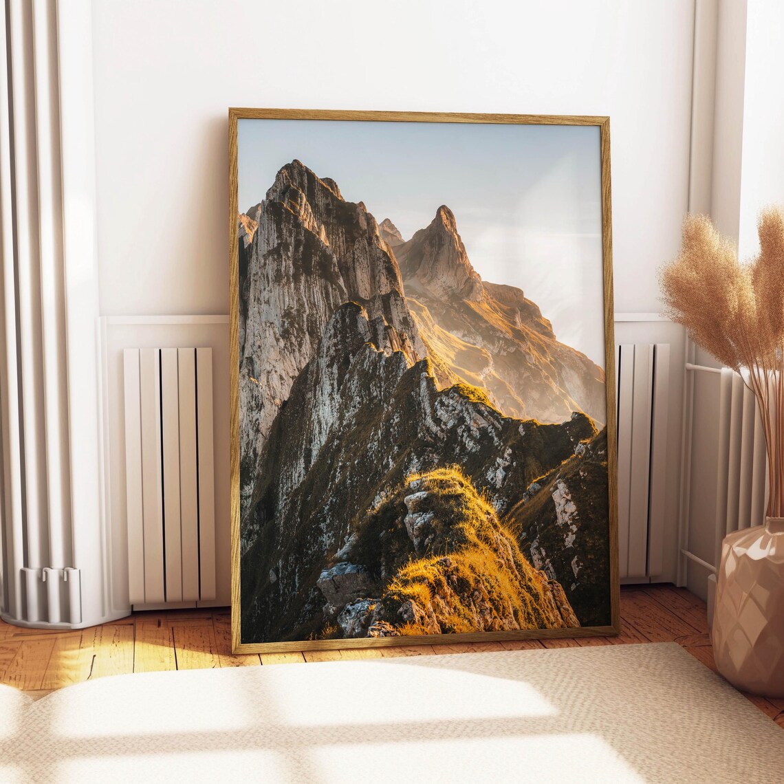 Rugged Rocky Mountain Peaks Glowing in Golden Sunset Light Poster - Image 4