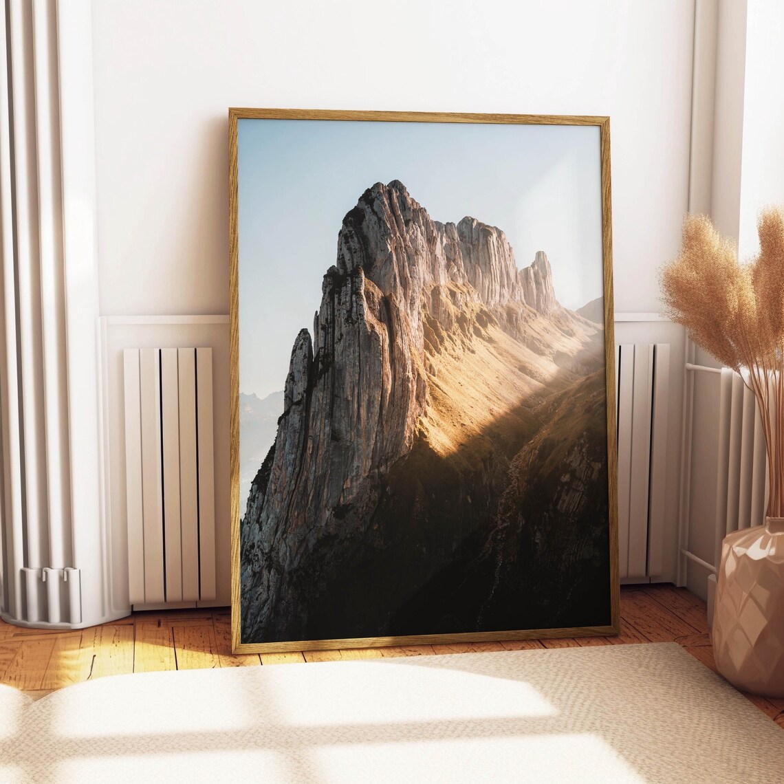 Saxer Lucke Jagged Limestone Ridge In Golden Swiss Alps Light Poster - Image 4
