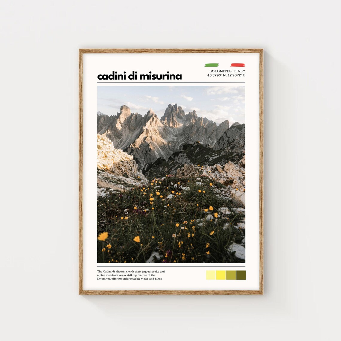Cadini di Misurina Dolomites Jagged Peaks Wildflower Meadow Poster - Image 5