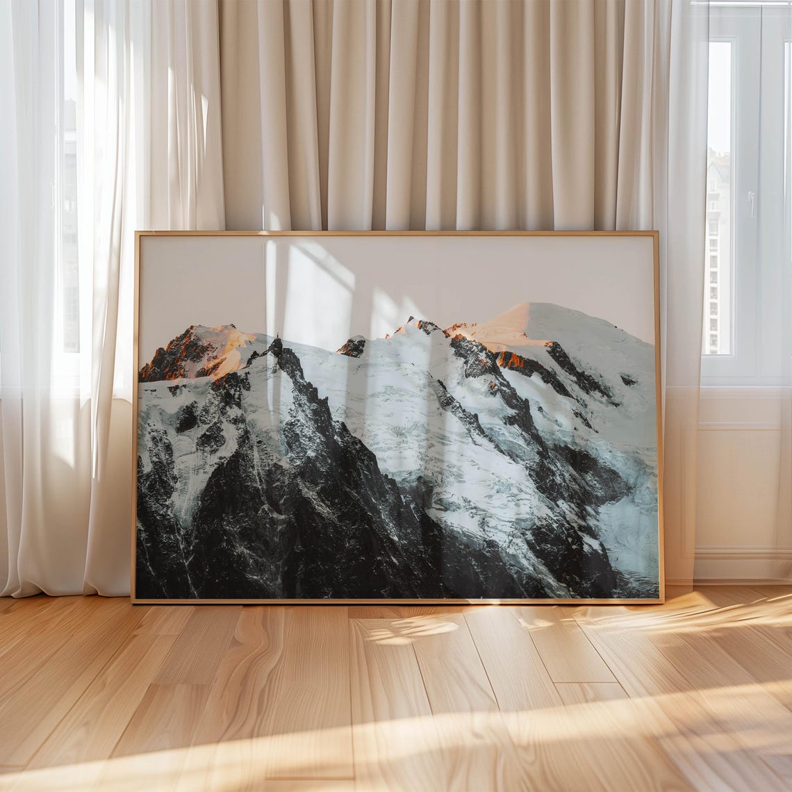 Snowy Alpine Massif Glacier Peaks First Morning Light Poster - Image 4