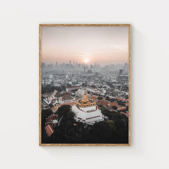 Temple Of The Golden Mount Bangkok Thailand Thai Photography Wall Art Print Buddhist Temple Modern Home Decor Gift Idea