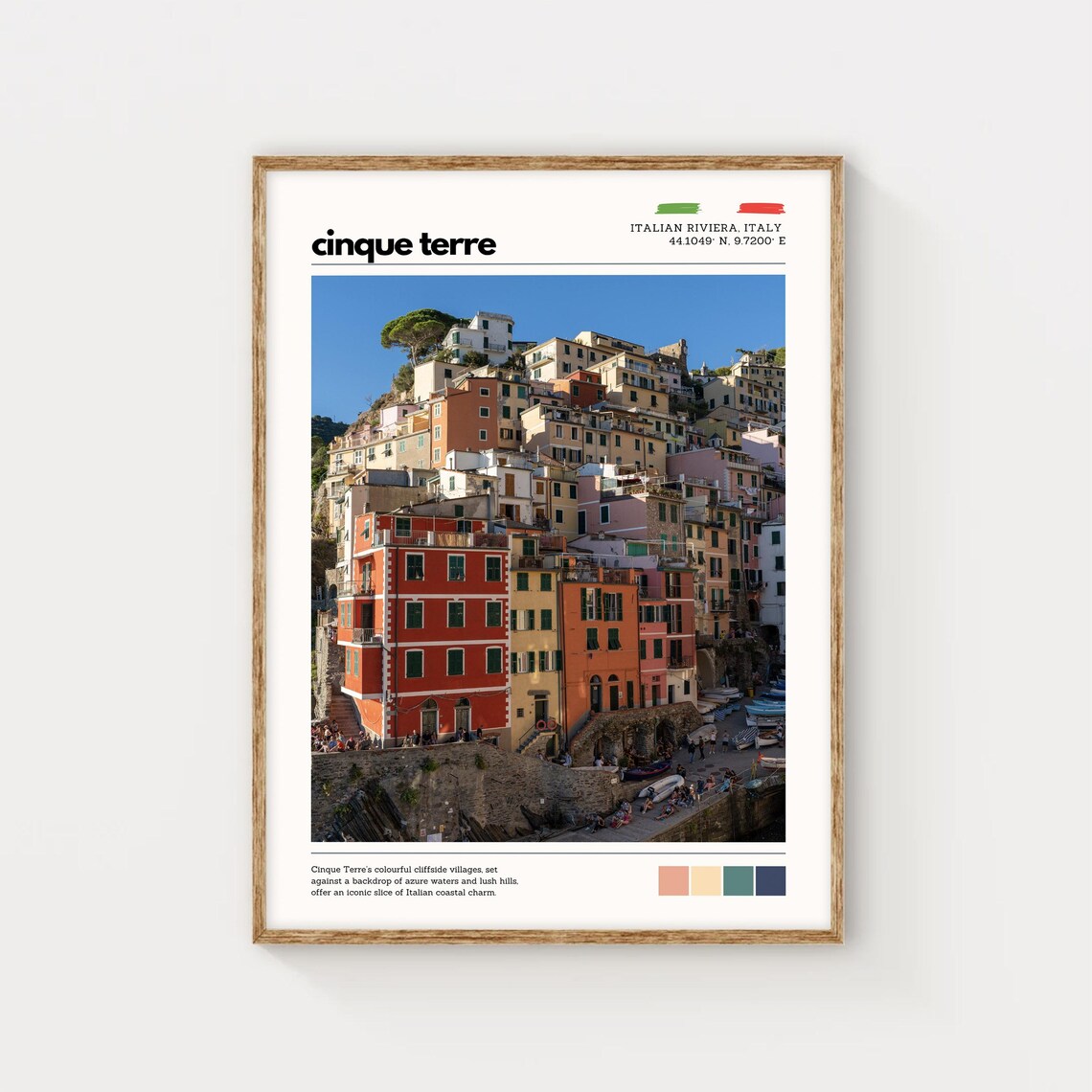 Cinque Terre Italian Riviera Colorful Cliffside Village Poster