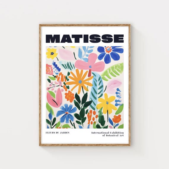 Matisse Botanical Wall Art Fleurs Du Jardin Exhibition Print Colourful Floral Poster Modern Art Decor For Home Or Office Gift Idea