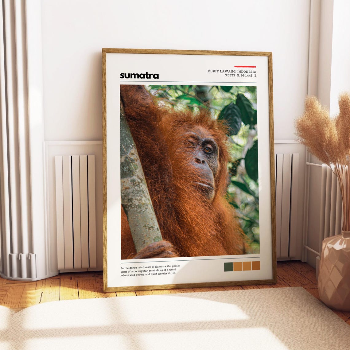 Sumatra Orangutan Close-Up Rainforest Wildlife Portrait Poster - Image 4