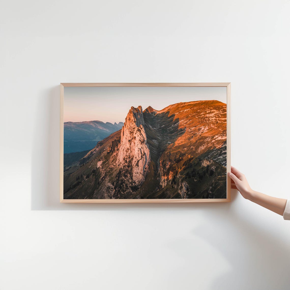 Jagged Alpine Peak at Sunset Alpenglow Mountain Photography Poster - Image 2