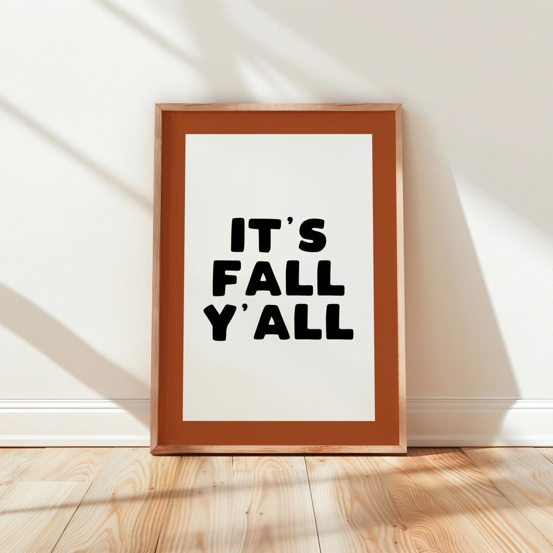 It's Fall Y'all Burnt Orange Typography Quote Poster For Autumn