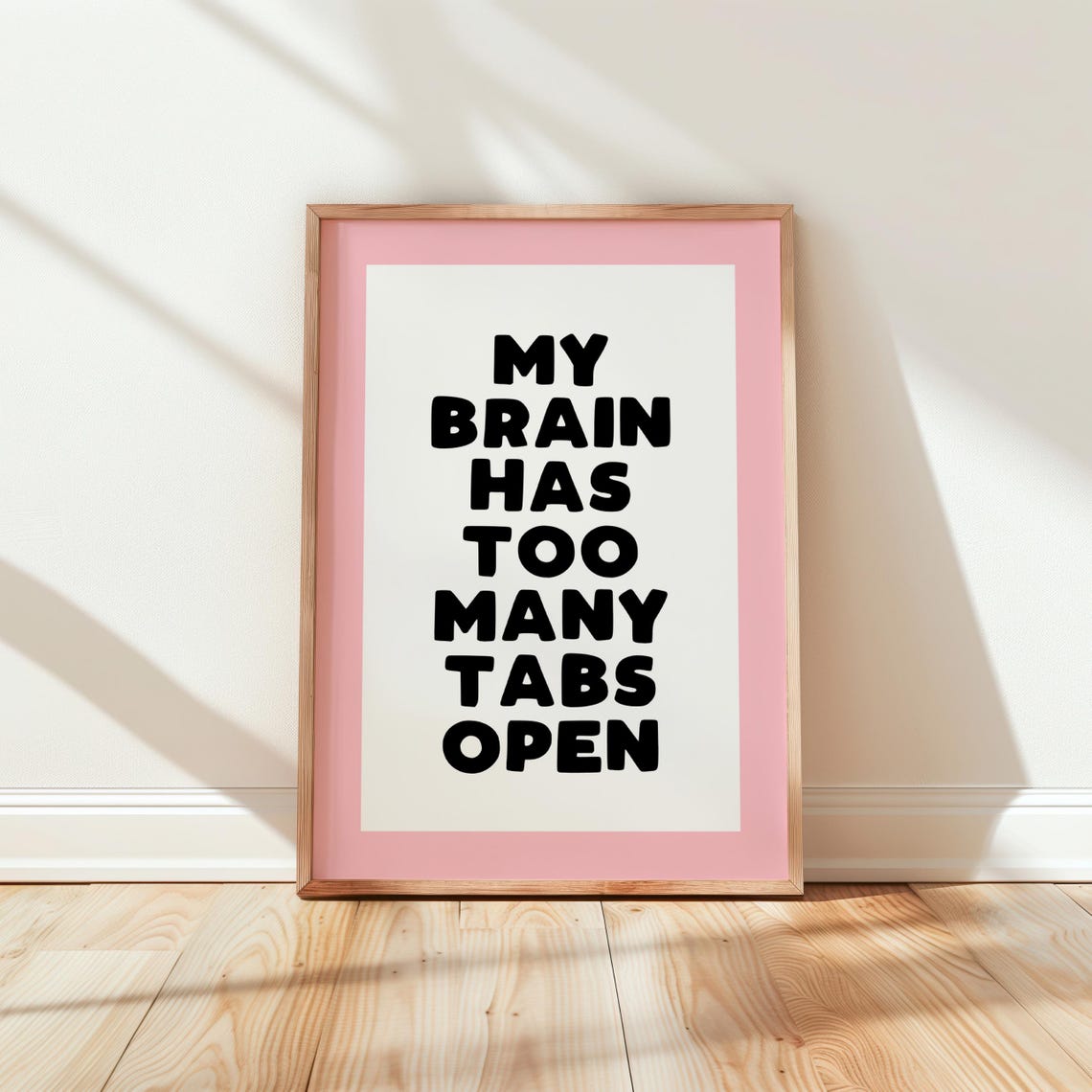 My Brain Has Too Many Tabs Open Funny Pink Office Humor Poster