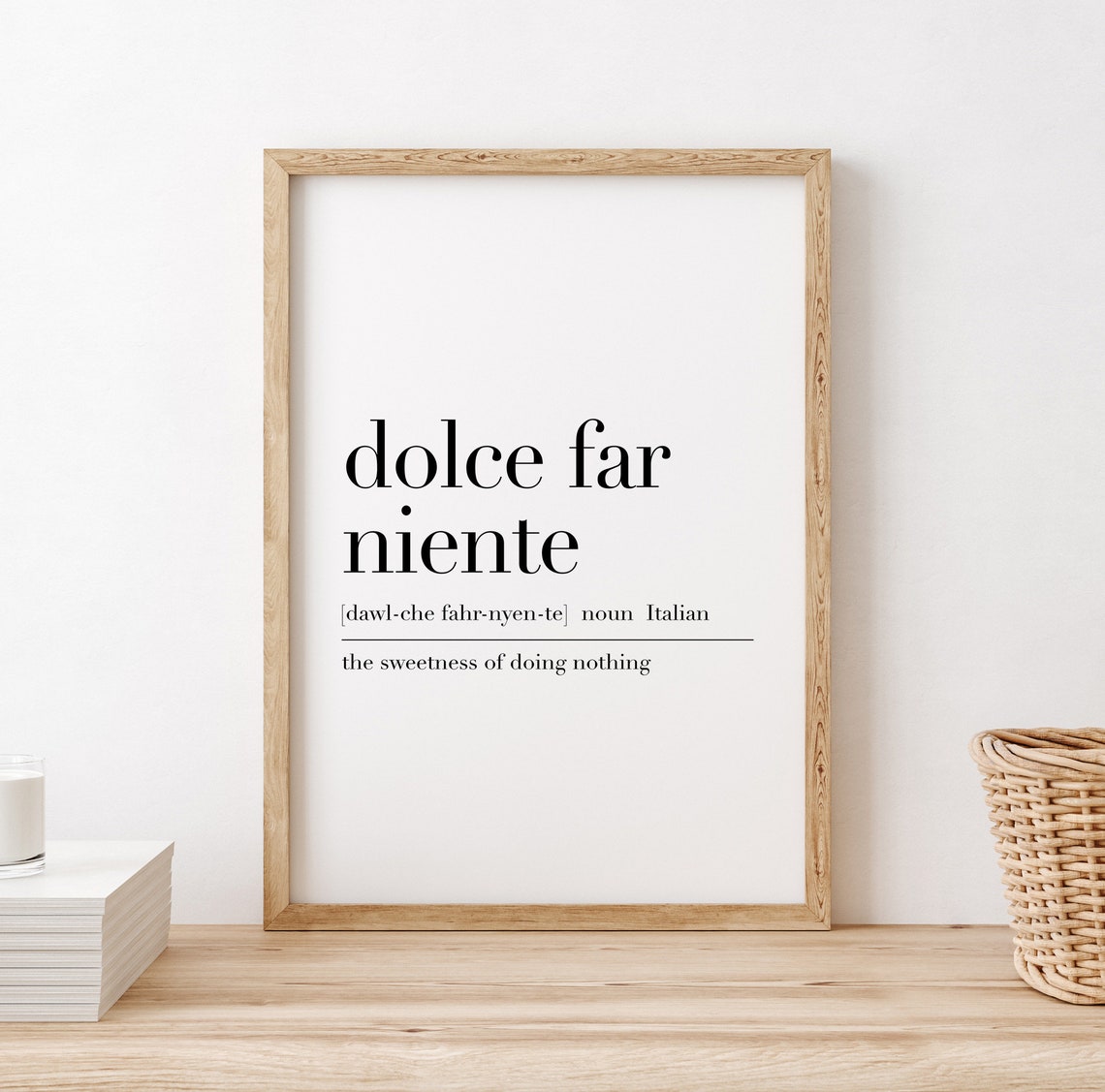 Dolce Far Niente Definition Print Dolce Far Niente Quote Poster Dolce Far Niente Poster Italian Wall Decor Wall Art - Image 2