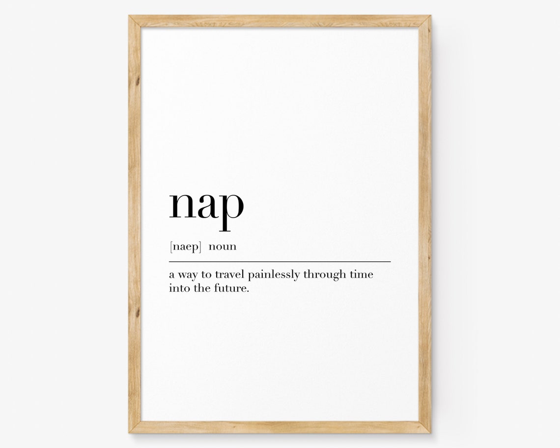 Nap Dictionary Definition Poster Funny Sleep Lover Gift Minimalist Art - Image 2