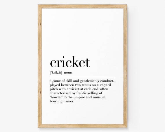 Cricket Cricket Definition Poster Quote Wall Art Cricket Wall Decor Teen Room Decor Cricket Lover Gifts Cricket Theme Art