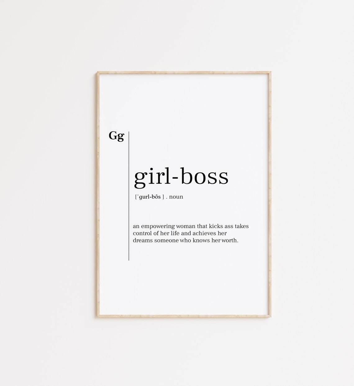 Girl Boss Definition Print Girl Boss Print Black And White Definition Poster Girl Boss Poster Funny Art Print Boss Prints Boss Gifts
