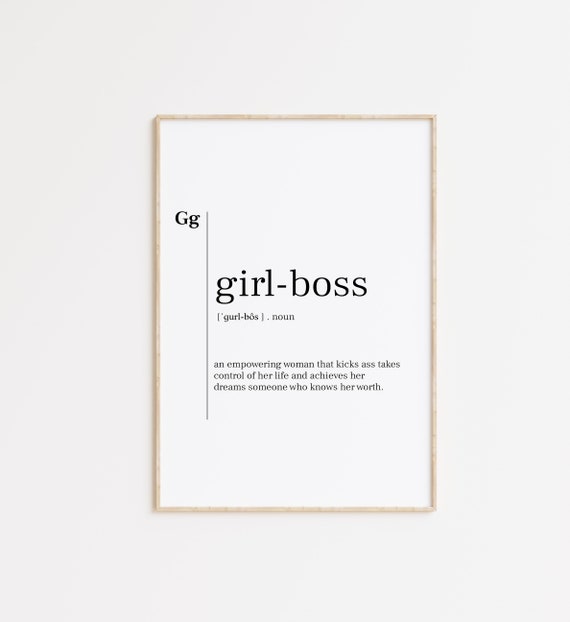 Girl Boss Definition Poster Empowering Feminist Quote Office Decor