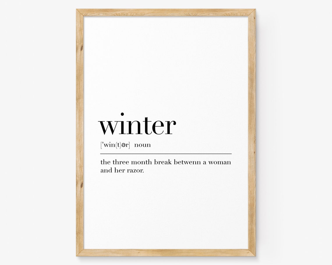 Winter Definition Funny Three Month Break From Razor Joke Poster - Image 2