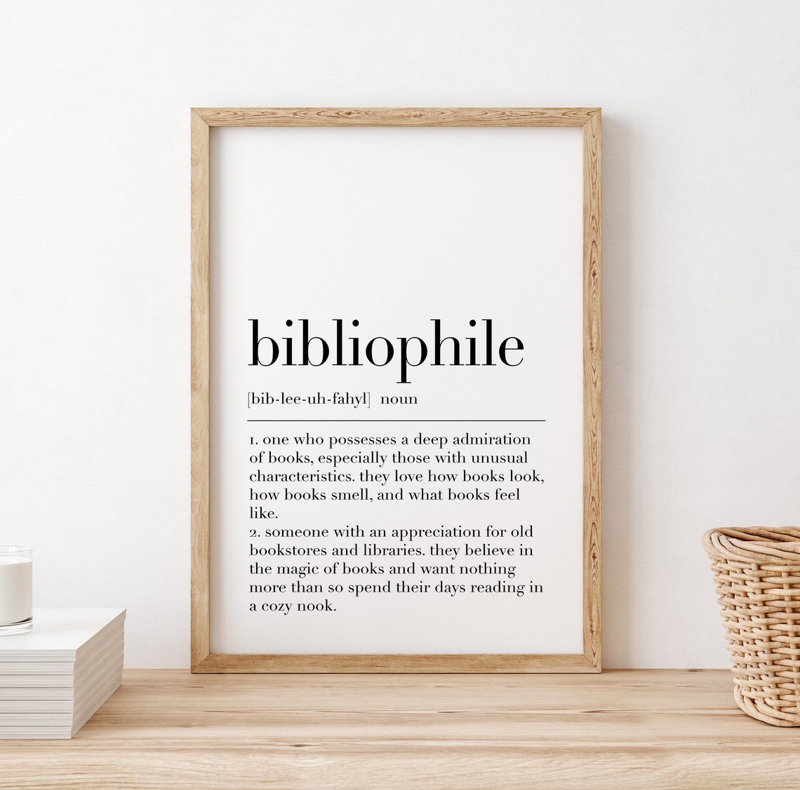 Bibliophile Definition Book Lover Reading Dictionary Quote Poster - Image 2