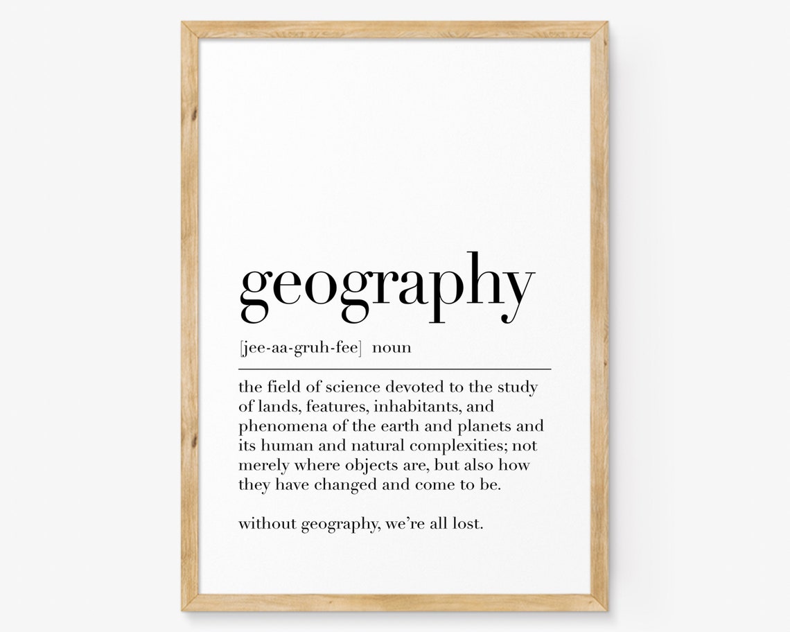 Geography Definition Funny Teacher Gift Dictionary Style Poster - Image 2