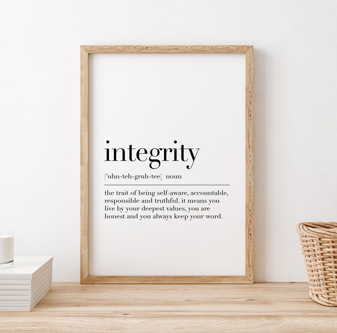 Integrity Dictionary Definition Honest Values Character Wall Art - Image 2