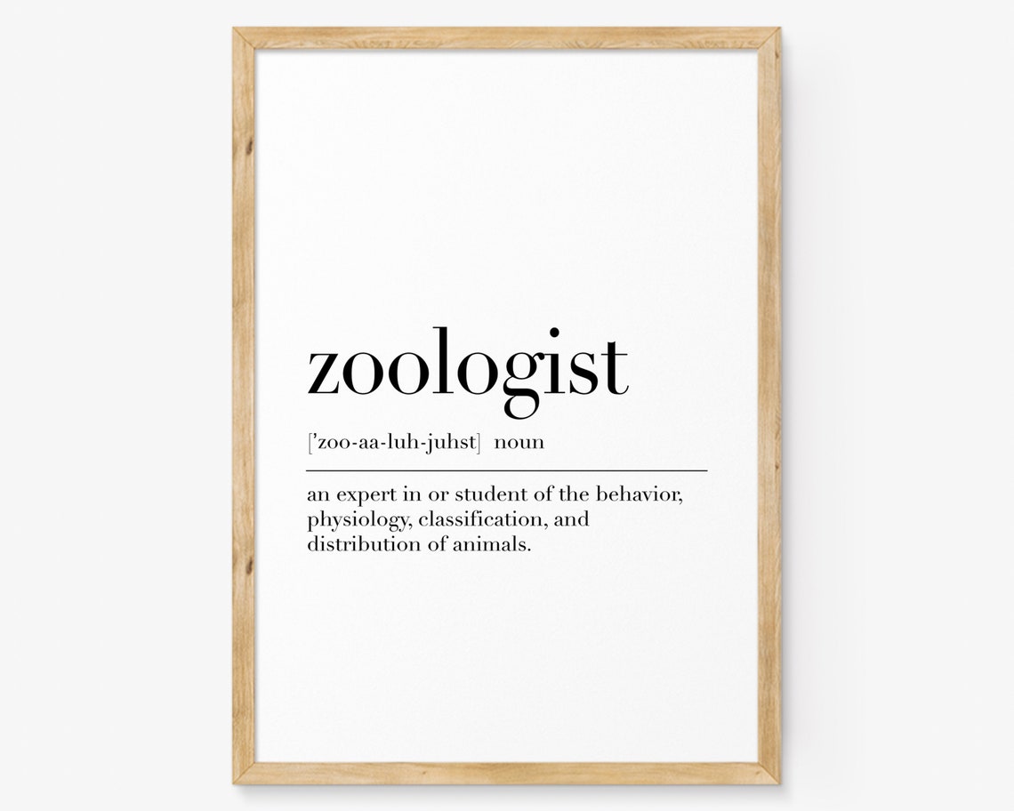 Zoologist Dictionary Definition Animal Science Career Poster