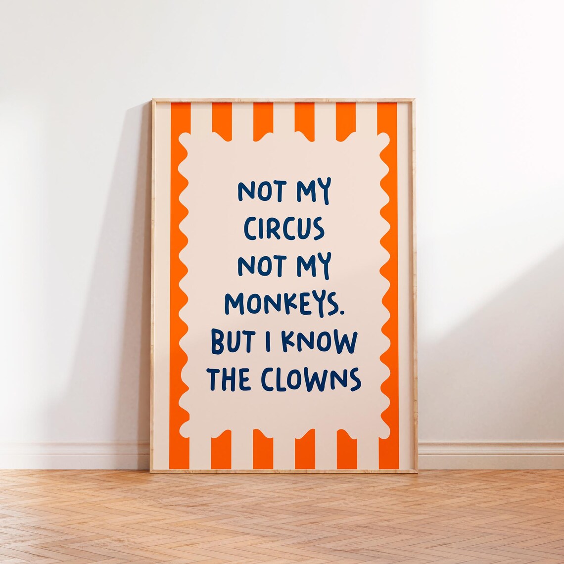 Not My Circus Not My Monkeys Retro Typography Art Print - Image 2