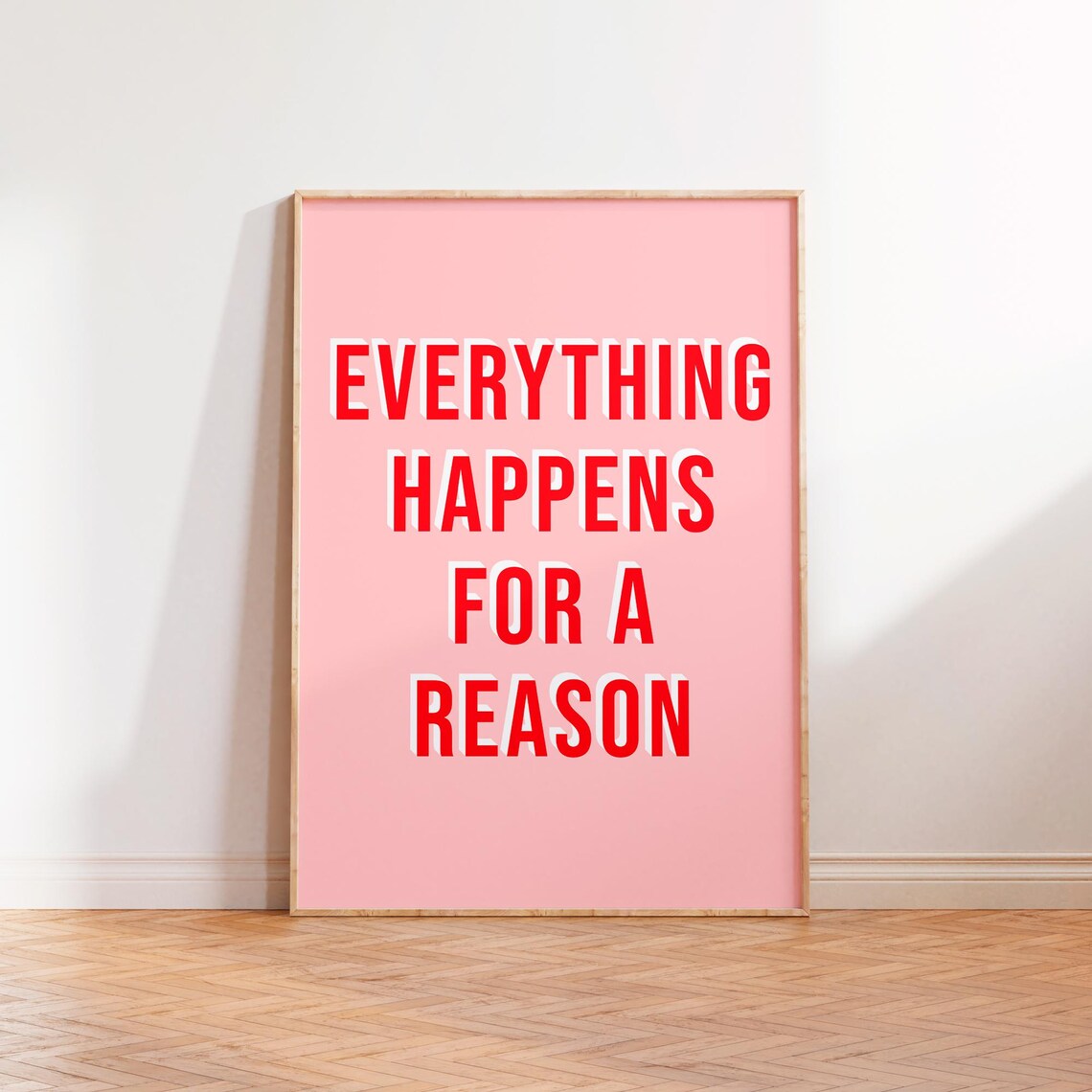 Everything Happens For A Reason Typography Art Print - Image 2