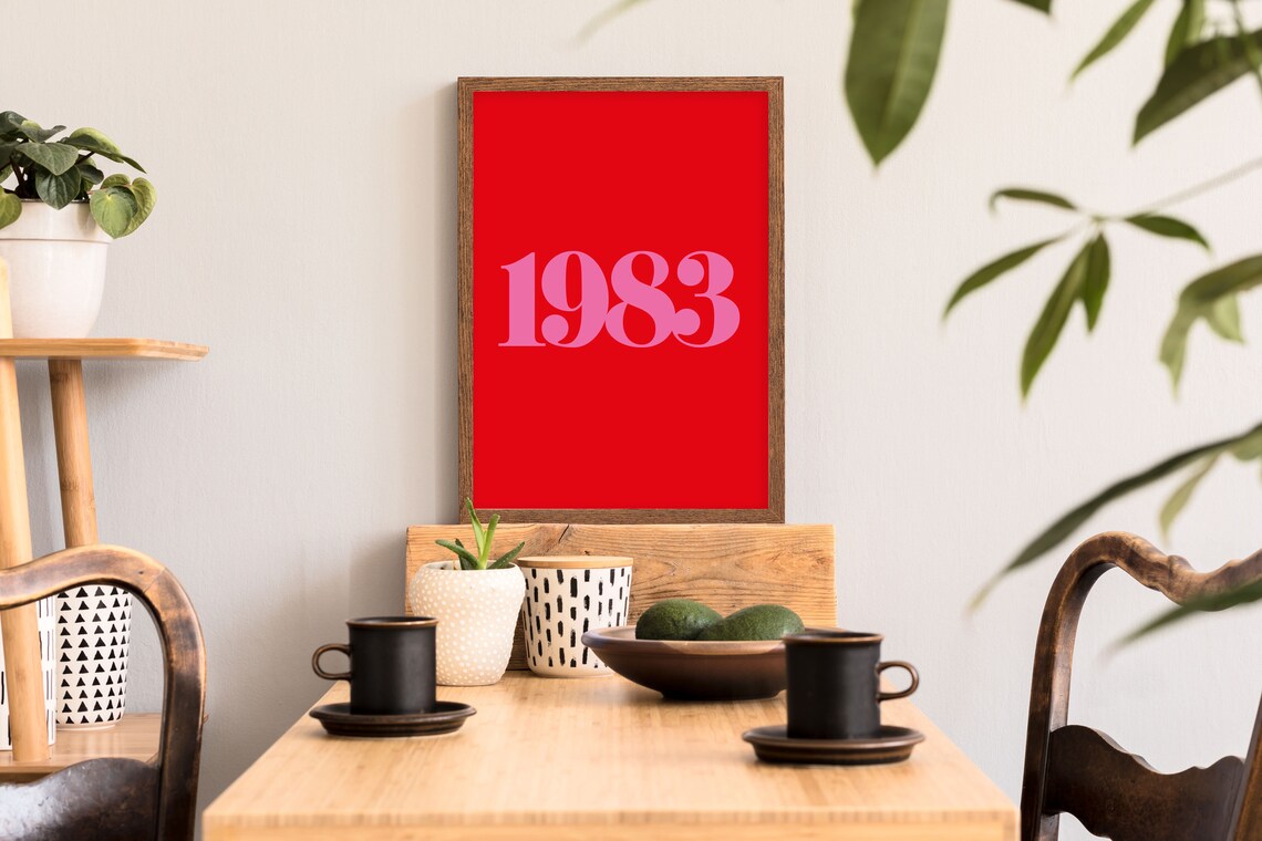 Personalised Year Typography Art Print, Bold Custom - Image 2