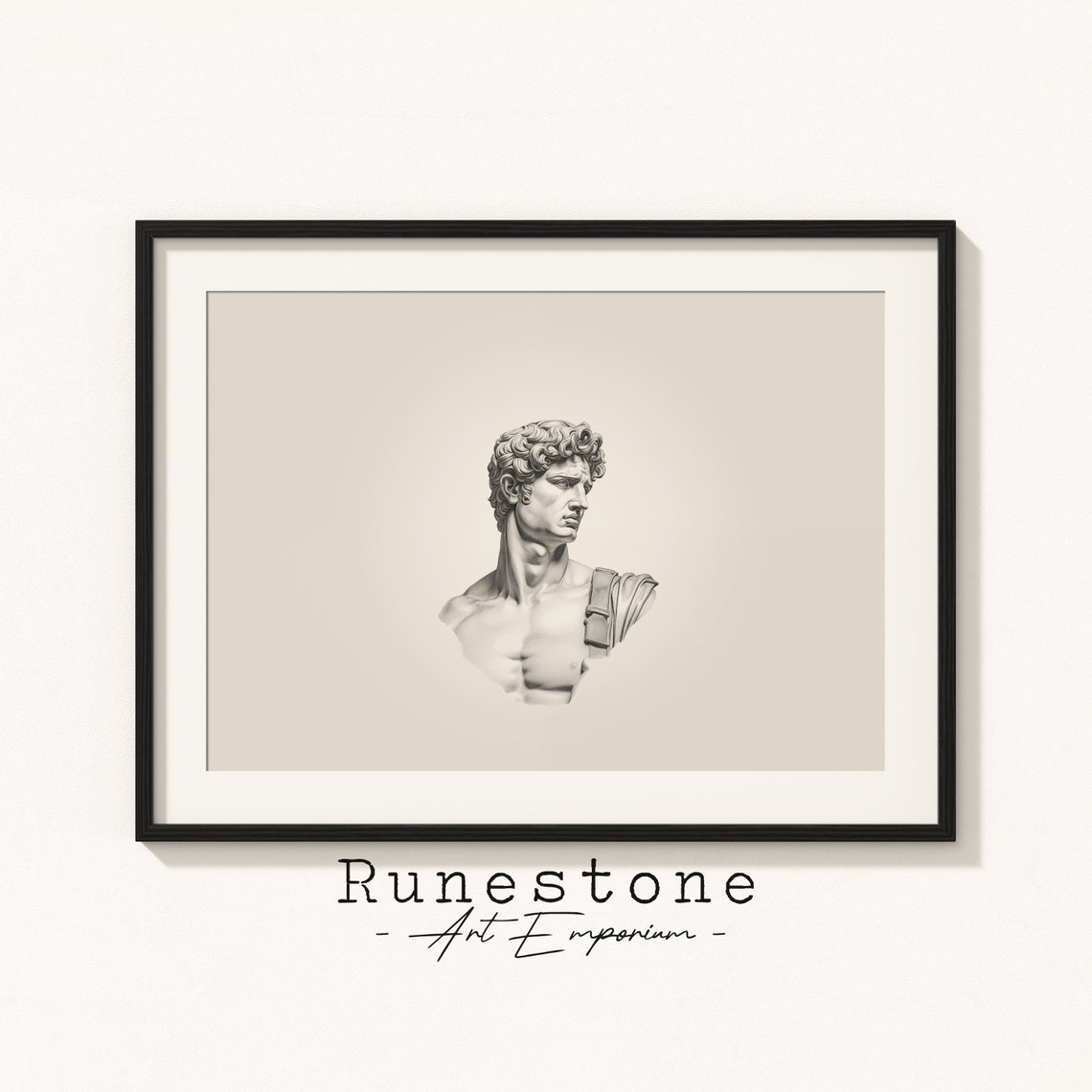 Classical Greek Marble Bust Sketch Minimal Ancient Sculpture Poster