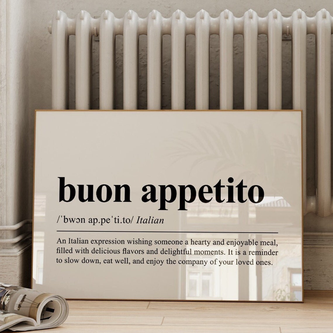 Buon Appetito Italian Definition Kitchen Dictionary Art Poster