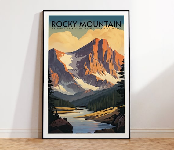 Rocky Mountain National Park Colorado Est 1915 Vintage Travel Poster