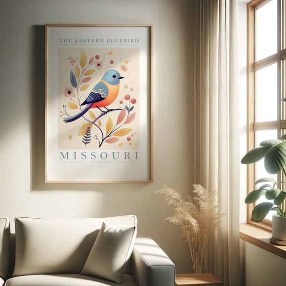 Missouri State Bird Print Eastern Bluebird Print At Home Wall Art Art Print Instant Art Trendy Cute Posters