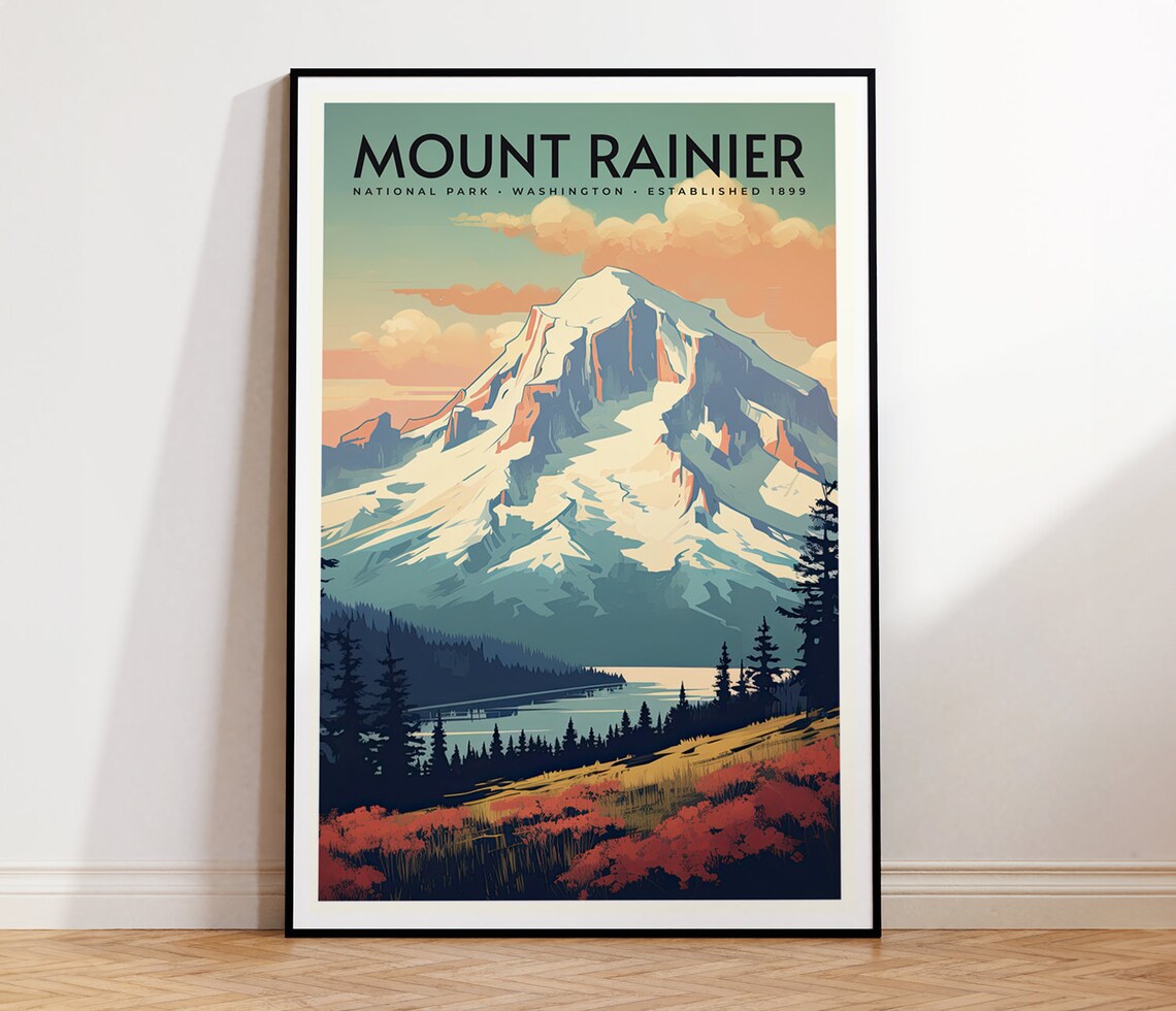 Mount Rainier National Park At Home Wall Art Print